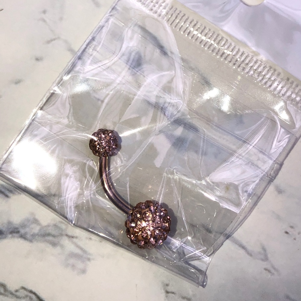 New 316L Stainless Steel Rose Gold Ferido Ball Belly Ring / belly button ring